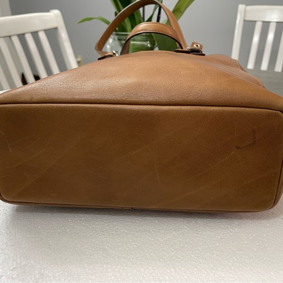 Coach Hampton Leather Shoulder Tote Bag Brown - Picture 6 of 10